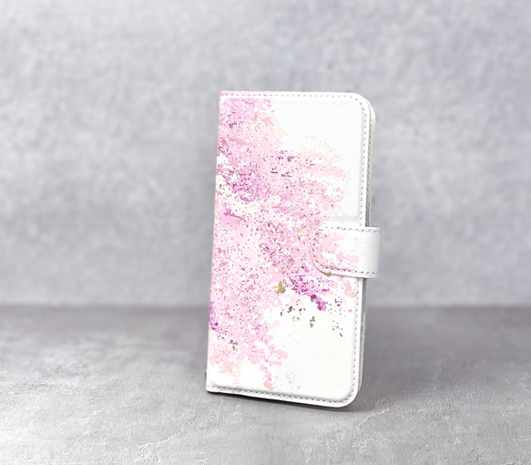 桜 - 手帳型スマホケース〈内側デザイン入り/対応機種は写真ご覧