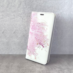 -桜- 花と草木の iPhone 手帳型スマホケース （内側デザイン入り） 5枚目の画像
