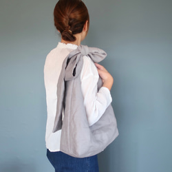 linen ribbonbag    gray 7枚目の画像