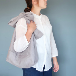 linen ribbonbag    gray 2枚目の画像