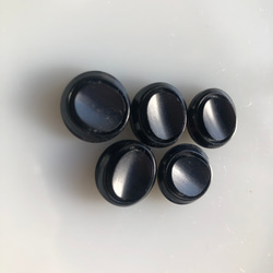 アンティーク ボタン 5個　ビンテージ 昭和 レトロ 個性的 ハンドメイド素材 日本製 ポップ アクセネイビー　青 3枚目の画像