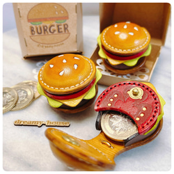 送料込み【受注生産】本革のハンバーガーのコインケースセット 11枚目の画像
