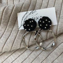 dot×wave ringピアス・イヤリング 3枚目の画像