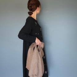 linen ribbonbag    beige 6枚目の画像