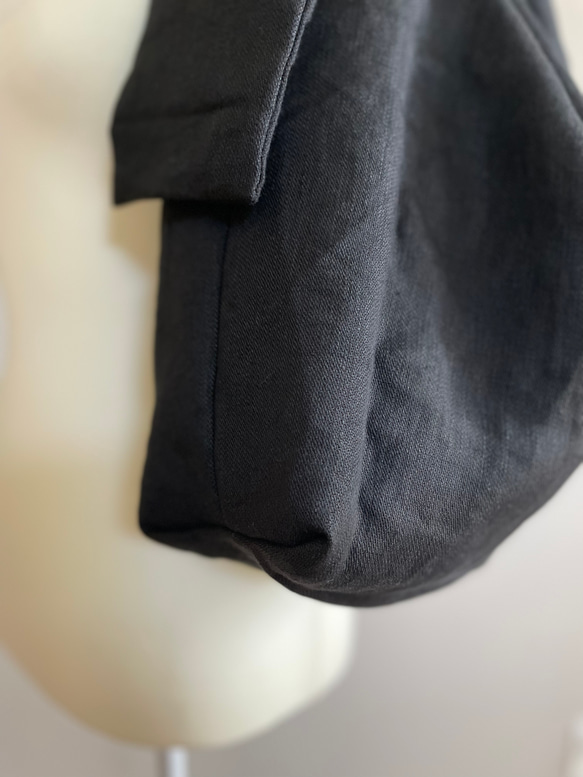 linen ribbonbag    black 2枚目の画像