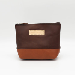 【1,400円OFF】本革マチありポーチ2点セット　バイカラー　ツートーン　メイクポーチ　化粧ポー　ガジェットポーチ 15枚目の画像