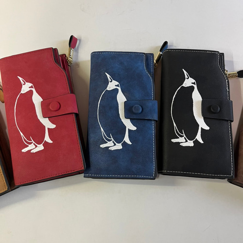 ペンギン財布、手帳型財布、収納力抜群のお財布！ 長財布