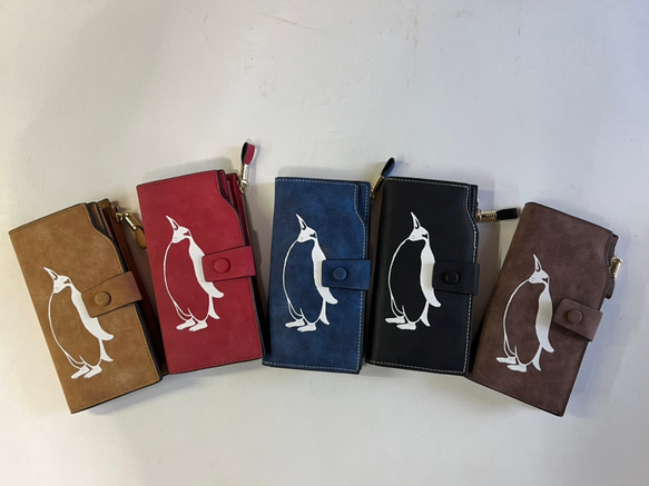 ペンギン財布、手帳型財布、収納力抜群のお財布！ 長財布