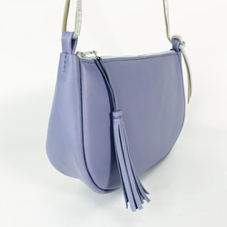 本革の2wayバッグ　ポシェットとハンドバッグ(blue-purple) 9枚目の画像