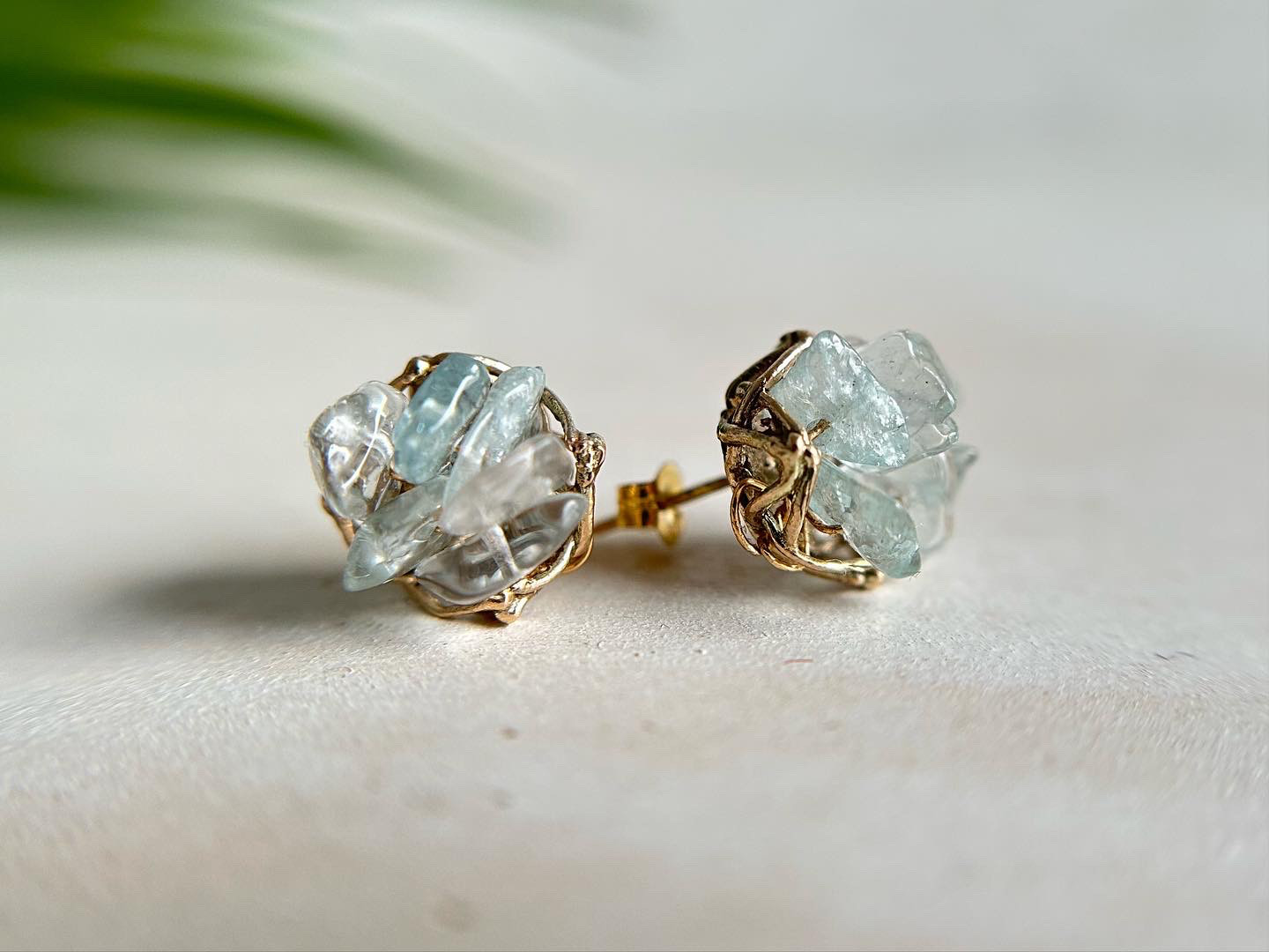 k10&アクアマリンのピアス