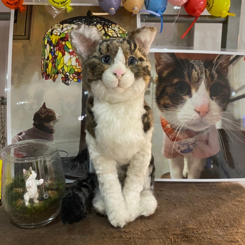 羊毛フェルト 猫 オーダーメイド受付 キジシロ 茶トラ 三毛猫 等