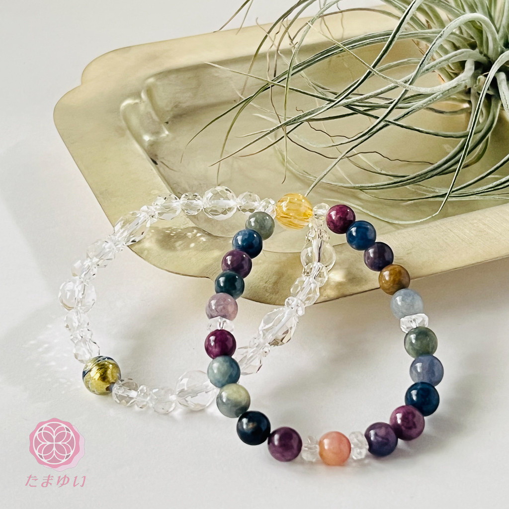 神様を味方につける～魂結ブレス 紫藍の空の姫様 クリアクリスタル