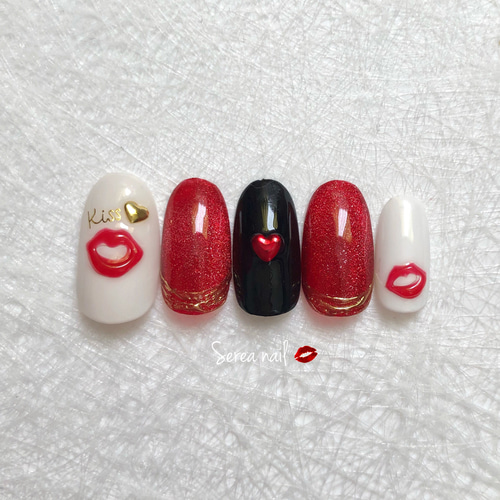 リップネイル[甘辛color❤︎］ ネイルチップ（つけ爪） Serea✴︎nail