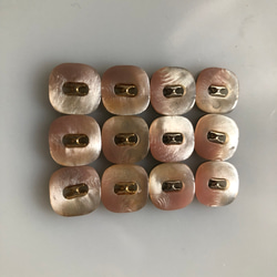 アンティーク ボタン 6個　ビンテージ 昭和 レトロ 個性的 ハンドメイド素材 日本製 ポップ アクセ  ピンク系 3枚目の画像