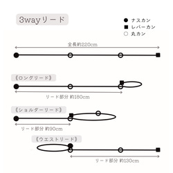 【e33】色選べる 3wayショルダーリード カフェリード パラコードリード 太め 8本編み 犬用 4枚目の画像