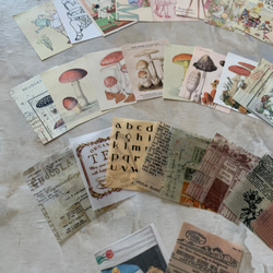 1.【30枚】ヴィンテージ筆記用紙カードスクラップ　コラージュ素材　ウエディング　紙　レトロ 2枚目の画像