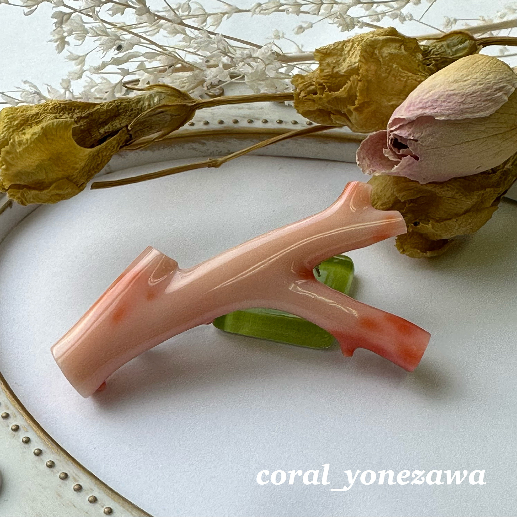 深海より　枝珊瑚の　ブローチ　訳あって値下げしました。　R50129Y1