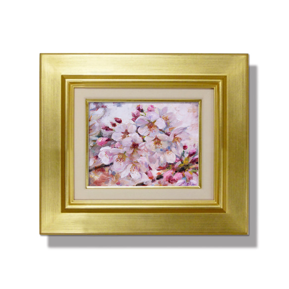 色めく季節-2】 油絵原画 一点物 額縁付 豪華プレゼント付き