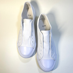 「Creema限定/特價商品/4,980日圓→3,980日圓」2色簡易懶人鞋（W白）22.5/23.0 第4張的照片