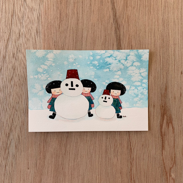 「雪の日」原画　送料無料 1枚目の画像