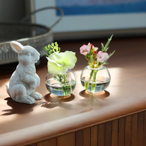 限定製作♪水まるで本物・紫陽花とワックスフラワー2個セット