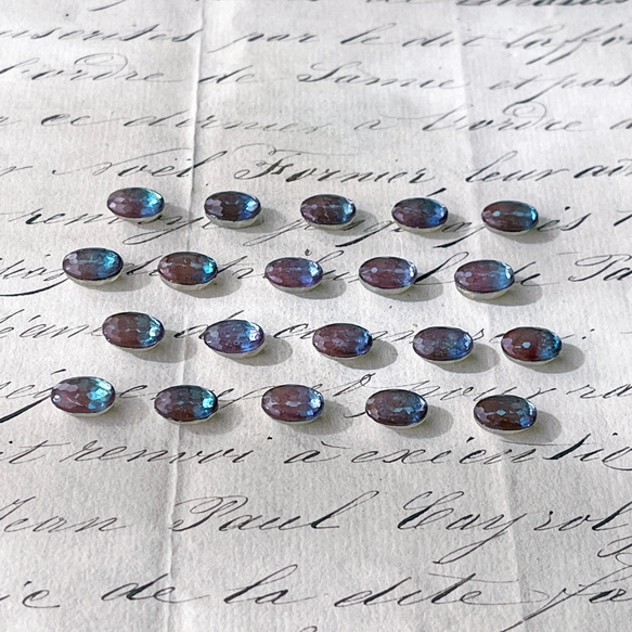 Sew on Glass Oval 約10mm×7mm [SPH-020-3]＊1個＊Vintage＊ 10枚目の画像