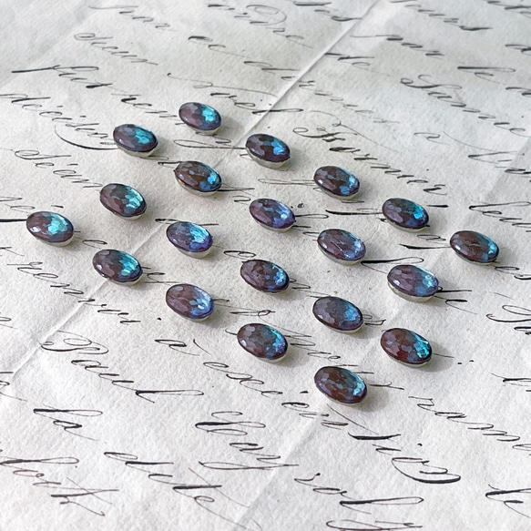 Sew on Glass Oval 約10mm×7mm [SPH-020-3]＊1個＊Vintage＊ 9枚目の画像