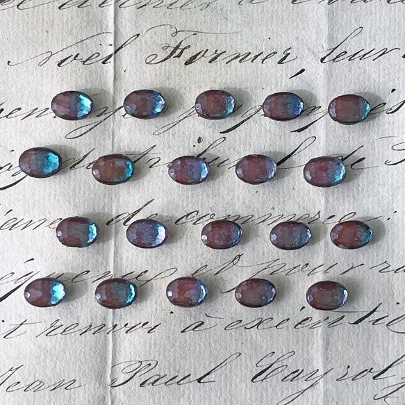 Sew on Glass Oval 約10mm×7mm [SPH-020-3]＊1個＊Vintage＊ 7枚目の画像