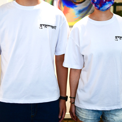 半袖Tシャツ ユニセックス プラネットプリント ルーズ 2色 ホワイト ユニセックス ブータンデザイナー ルーズ オーバー