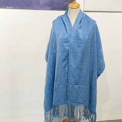 ♡ブータン女性の手織り♡上質な手織りの大判マフラーとショール 1枚目の画像