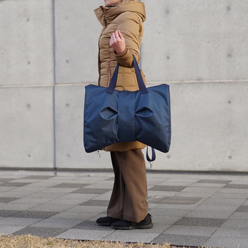 ナイロンのリボンボストンバッグ【ネイビー】 ボストンバッグ