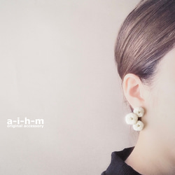 [特色] 櫻花 適合拍攝婚紗照的日式服裝 刺繡耳環或耳環 可包覆 鈦耳環 簡單配件 第3張的照片