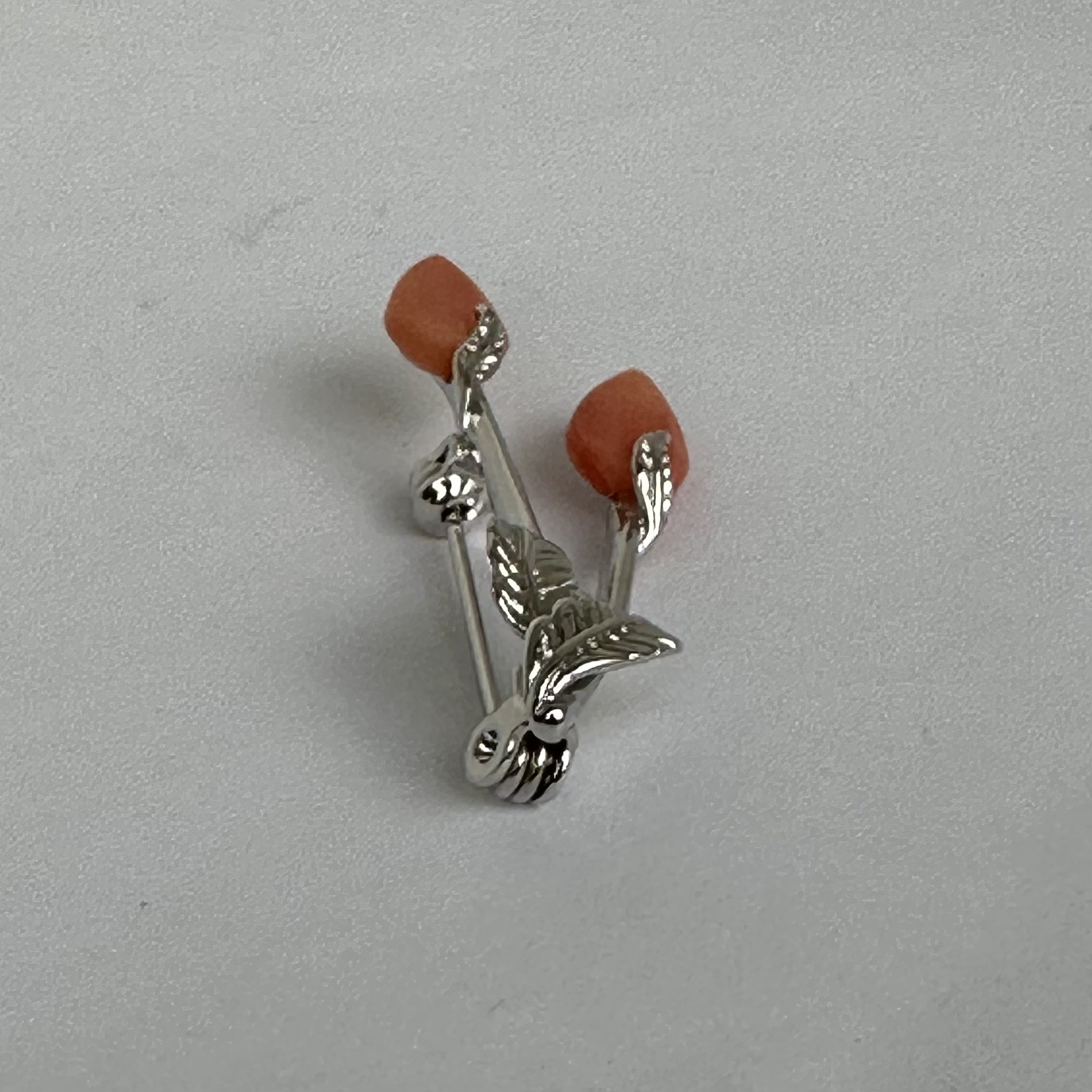 ボタニカルデザイン　珊瑚ブローチ　R50129Y3