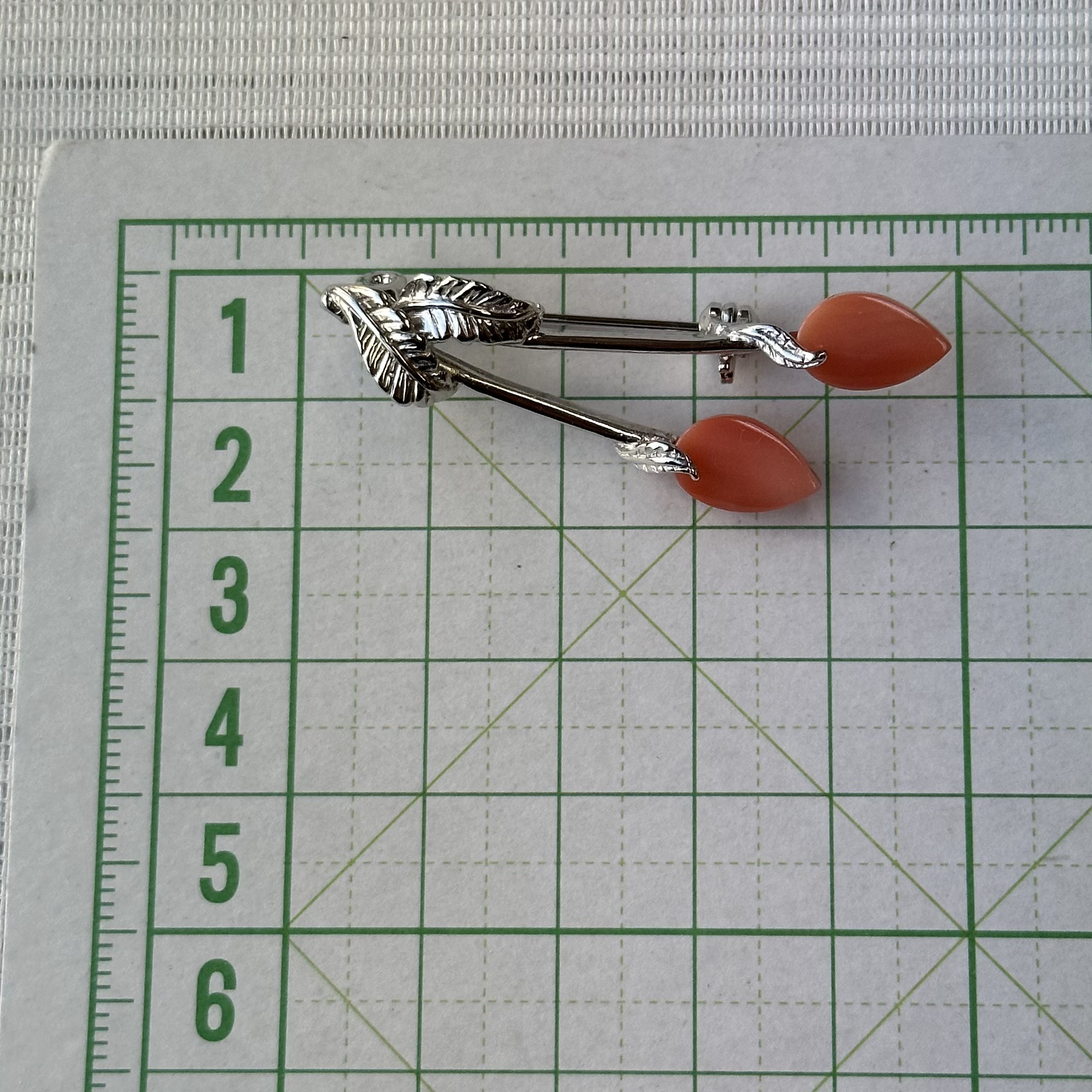 ボタニカルデザイン　珊瑚ブローチ　R50129Y3