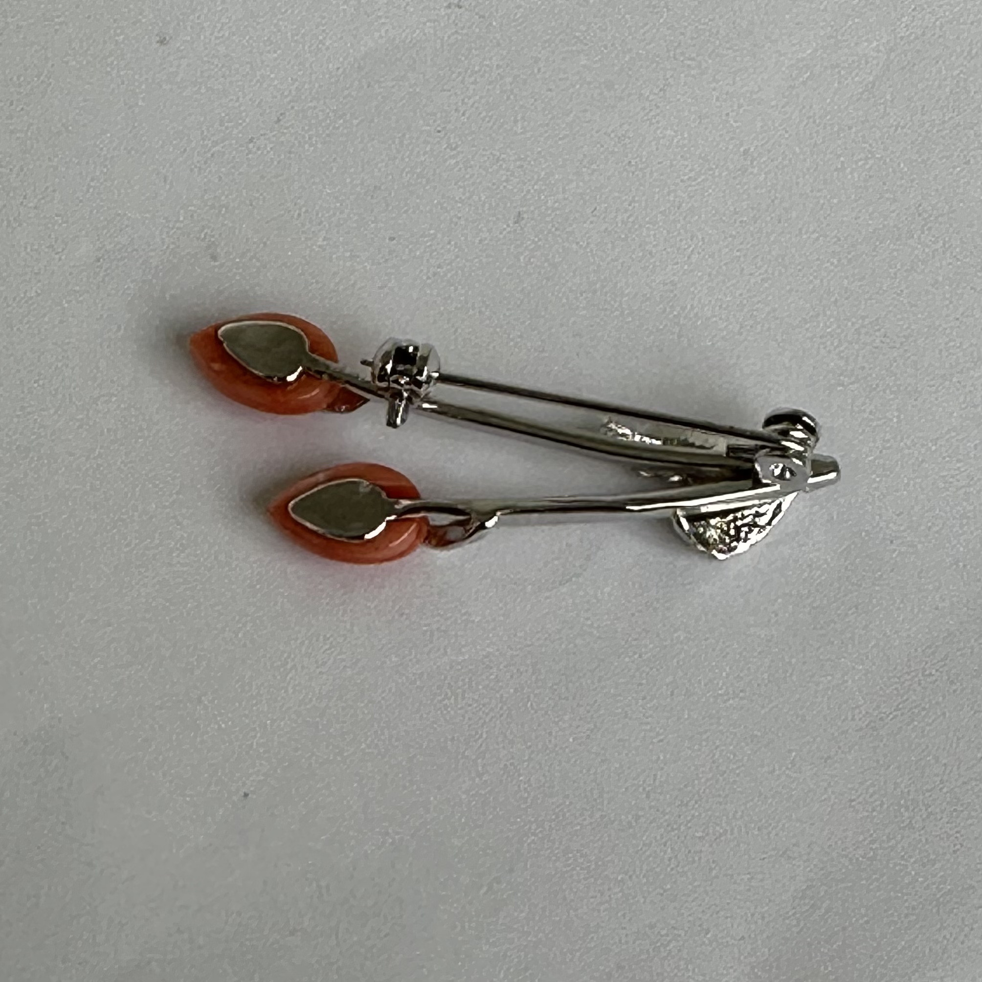 ボタニカルデザイン　珊瑚ブローチ　R50129Y3