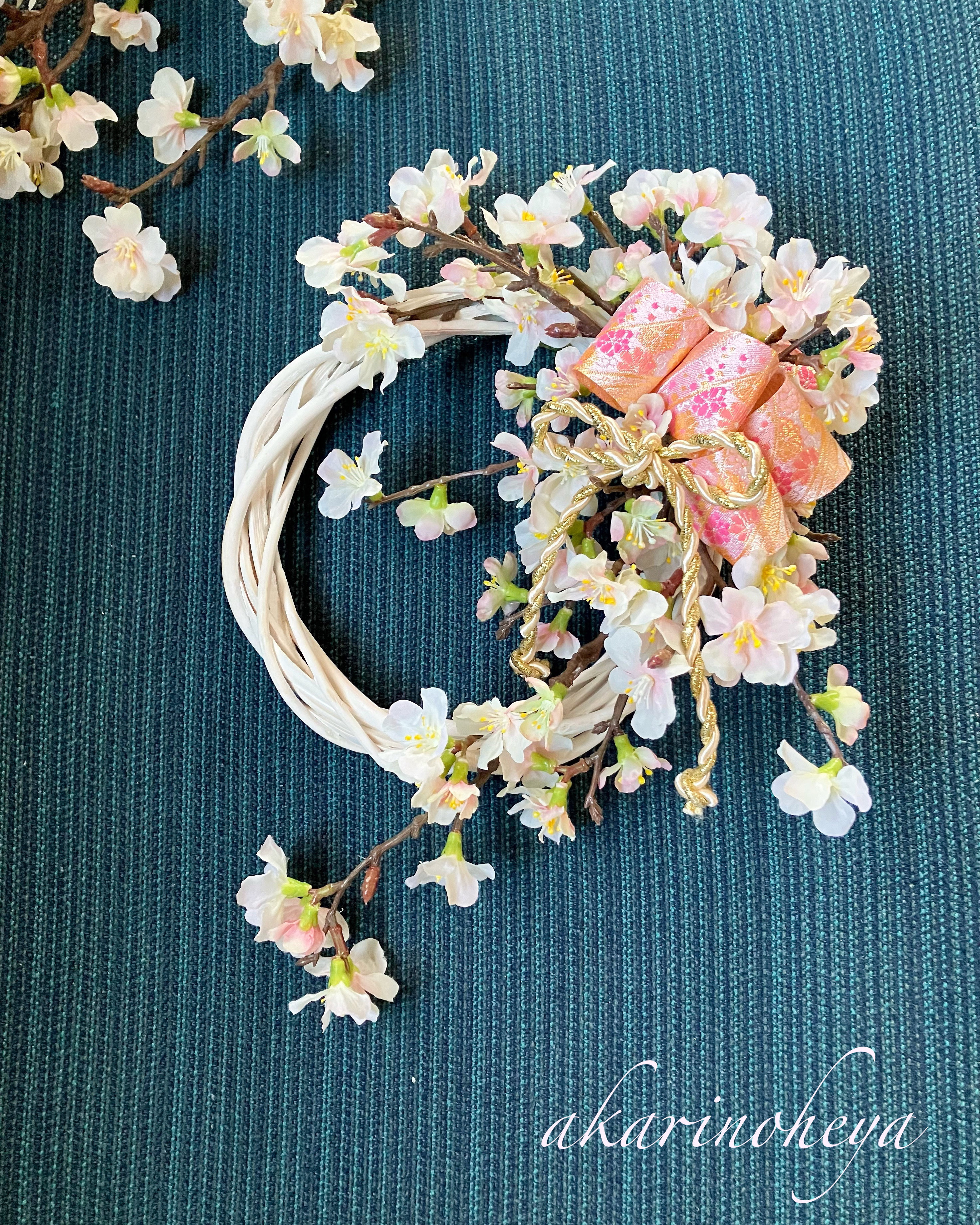 春色新作2026 桜のリース　22×32