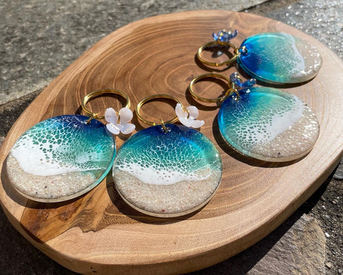 海アート ラウンドレジンヘアゴム 海アート ラウンドレジンヘアゴム