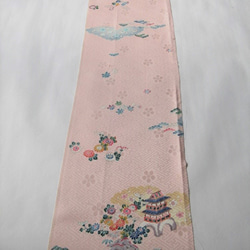 淡粉色 本加賀友禪 宅邸四季花 純絲紋章設計 Dashiko Tango Chirimen No.66-1 Wrapping p 第3張的照片