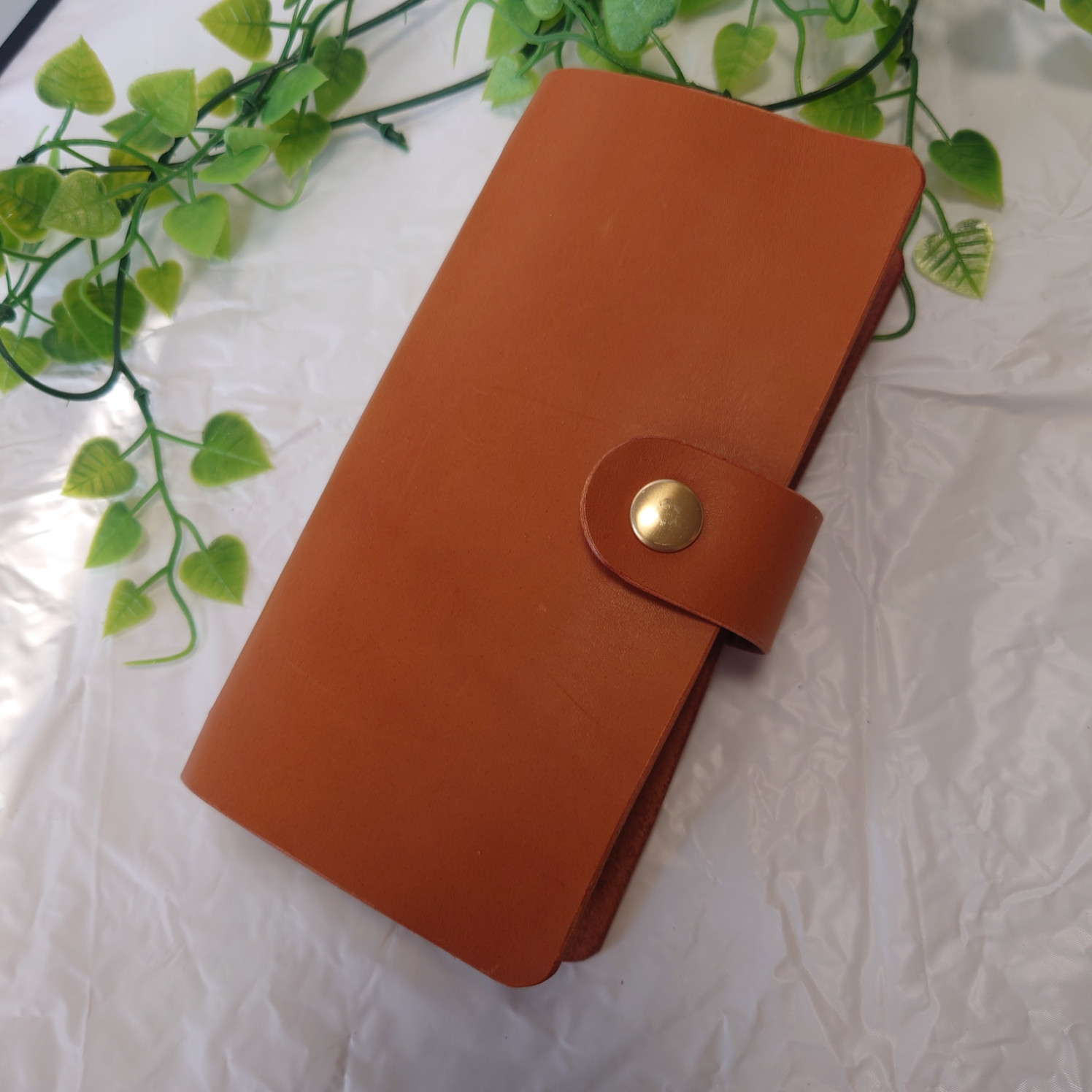 【真鍮と本革のシステム手帳カバー】　ナローサイズ　スリム　新生活　就職　進学　レザー　ヌメ革　大容量