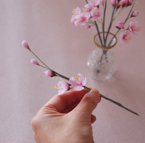 ◆粘土のお花◆　桜　オルリム・シングルベース　S763 6枚目の画像