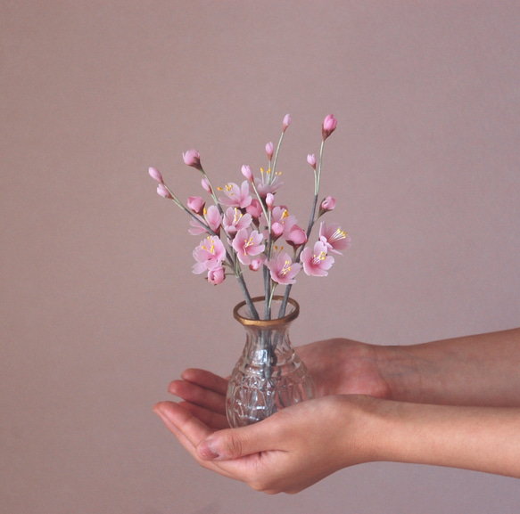 ◆粘土のお花◆　桜　オルリム・シングルベース　S763 4枚目の画像