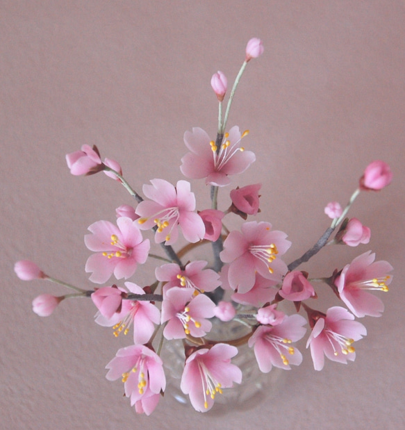 ◆粘土のお花◆　桜　オルリム・シングルベース　S763 5枚目の画像