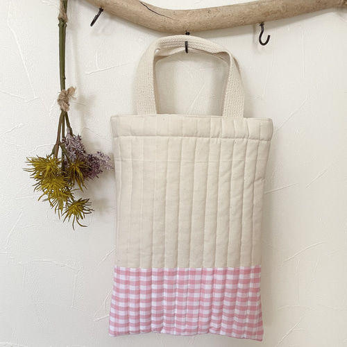 ギンガムチェック シューズ入れ シューズ入れ＊ピンクギンガムチェック