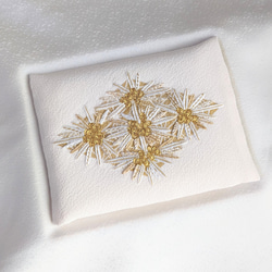 【天然染色日本刺繍】 真綿カイロ (サシェ)   “黄金菱模様(こがねひしもよう)” 4枚目の画像