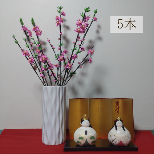 ひな祭り『桃の花』 アートフラワー ninnaya〘折り紙の花屋〙 通販