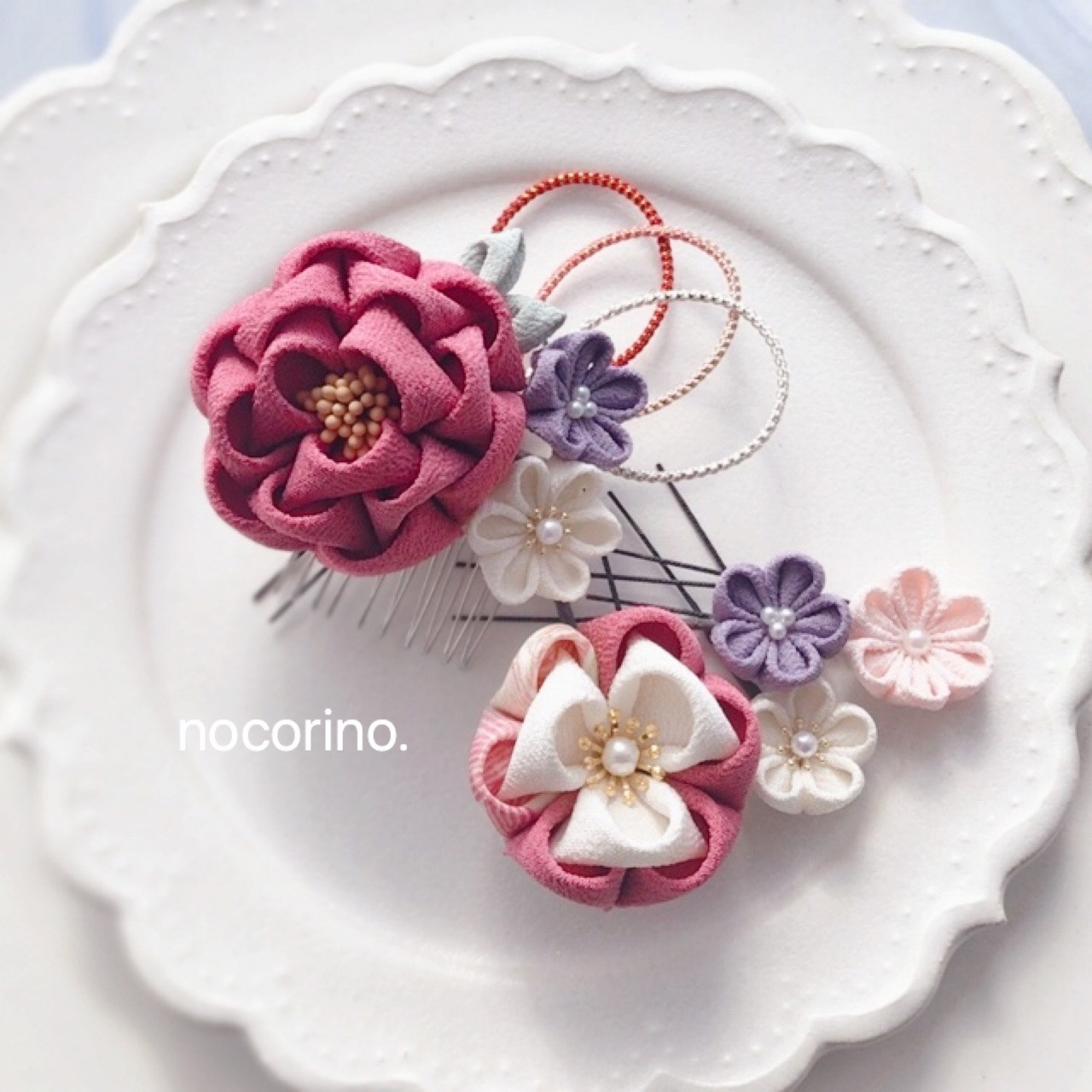 つまみ細工髪飾り　卒業式　袴　成人式　七五三　和装ヘア