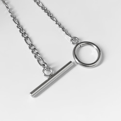 【eve】chain necklace 　マンテルネックレス　フィガロ　チェーン　3mm シルバー 4枚目の画像