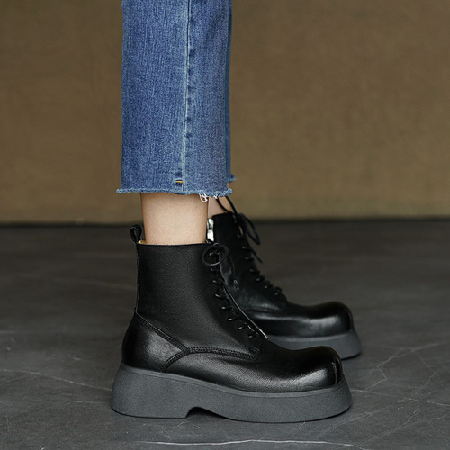 UNIF 本レザー厚底靴25cm
