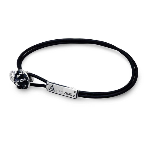 攻殻機動隊 タチコマ レザーブレスレット/シルバー925//シンプル/男性