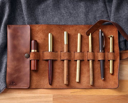 ロールアップ レザー ペン / ツール ケース ペンケース Roarcraft JP